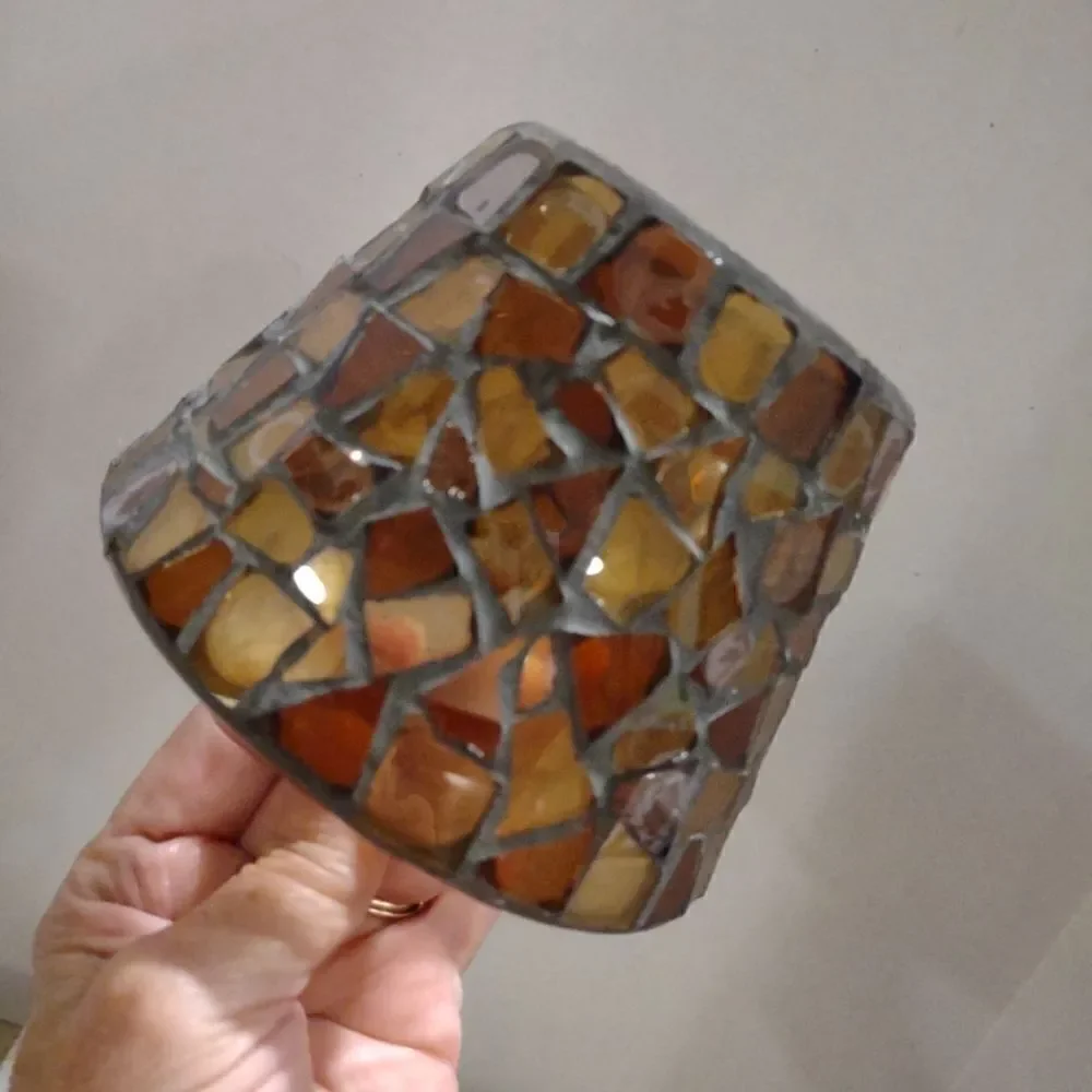 Mosaic Tile Candle Shade Amber  Colors Y1